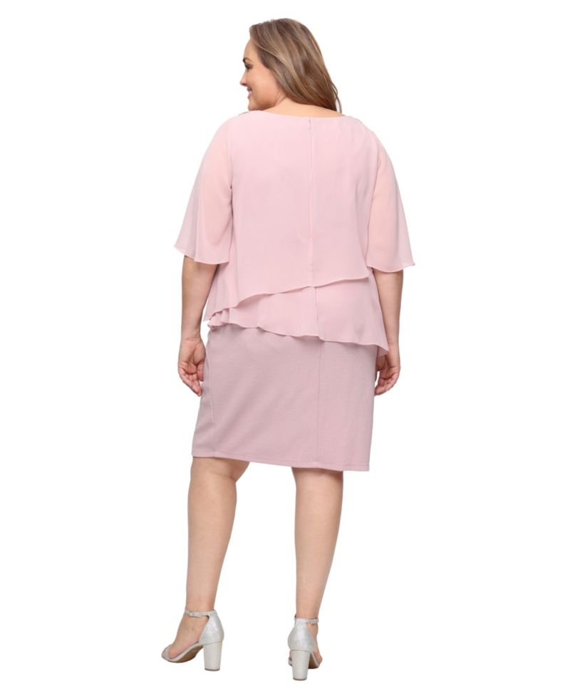 Plus Size Crew Neck Sheath Dress