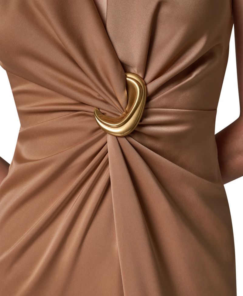 Women's Satin V-Neck Maxi Dress