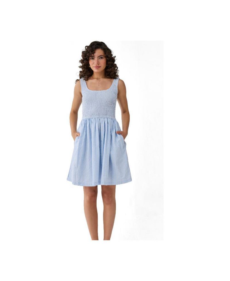 Women's Smocked Tencel Short Dress