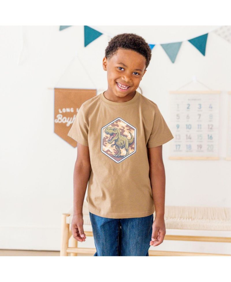 Little Boys Camo Rawr Short Sleeve T-Shirt