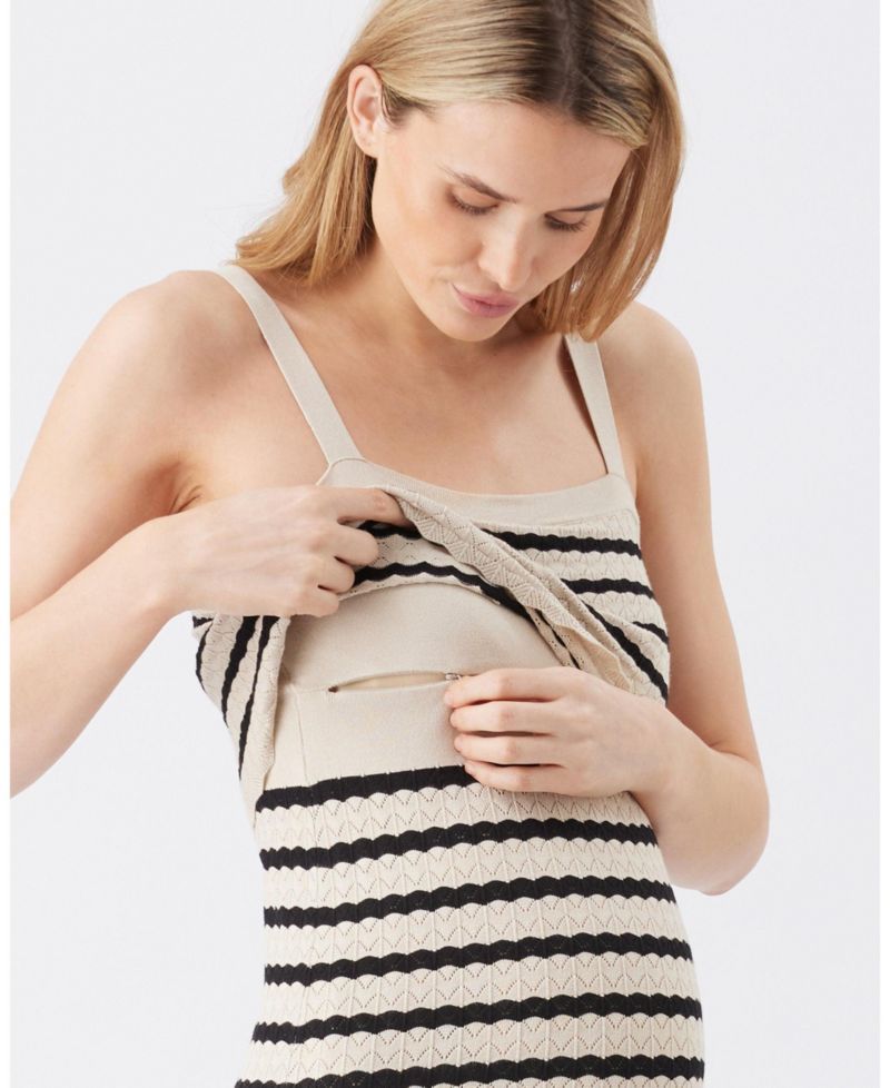 Maternity Ripe Pointelle Knit Nursing Dress