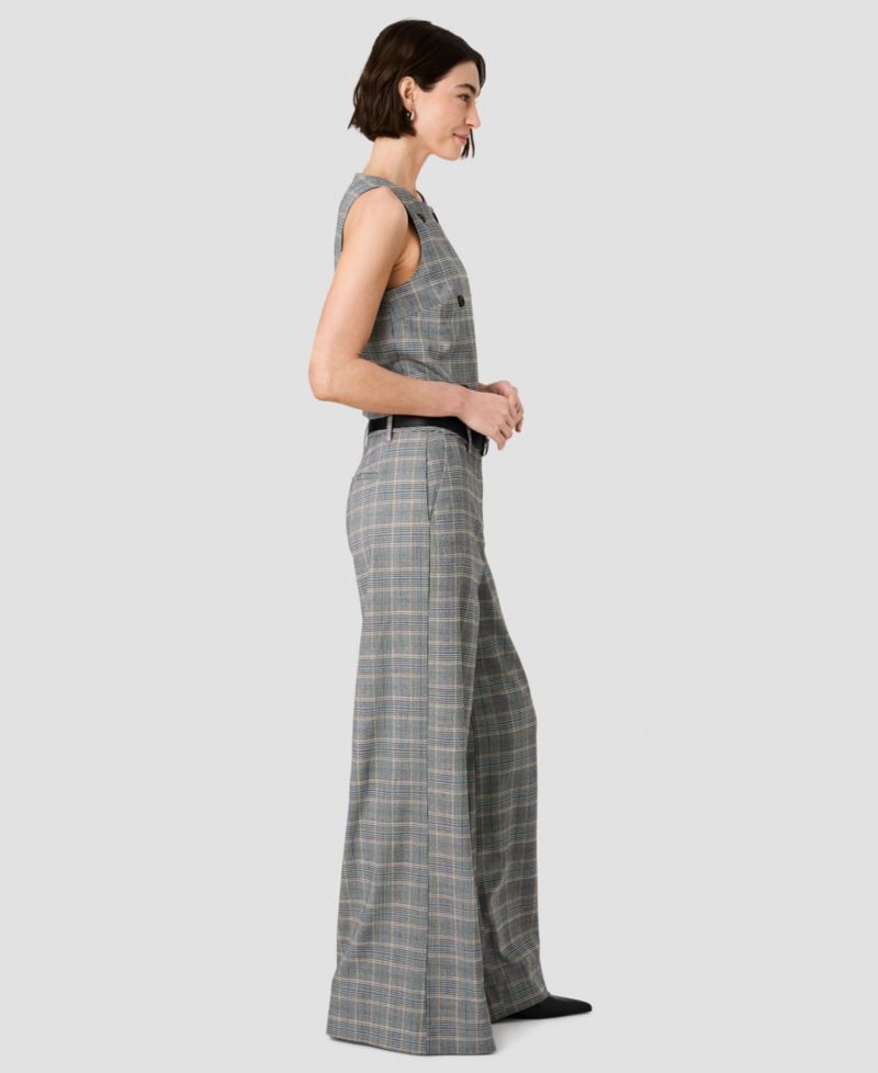 Women's Matteo Wide-Leg Plaid Trousers
