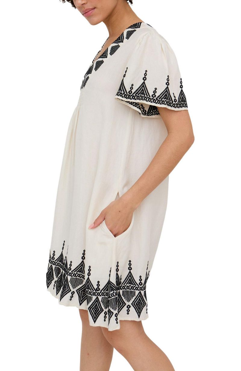 Women's Liberty V-Neck Embroidered Mini Dress