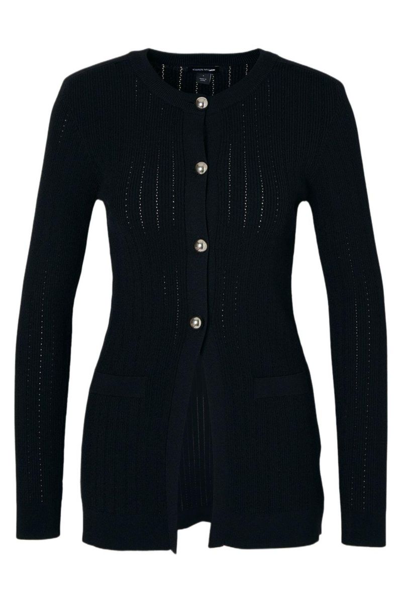 Women's Dome Button Longline Knitted Cardi
