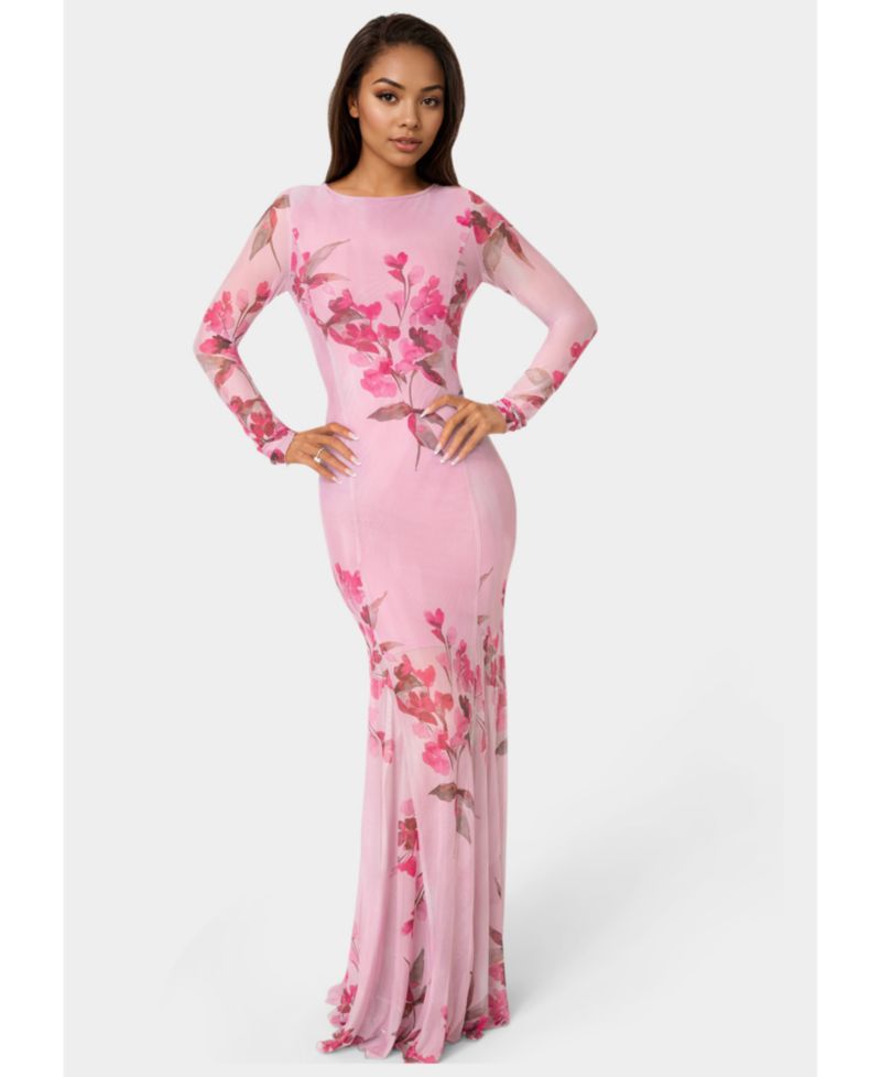 Women's Long Sleeve Powermesh Dress