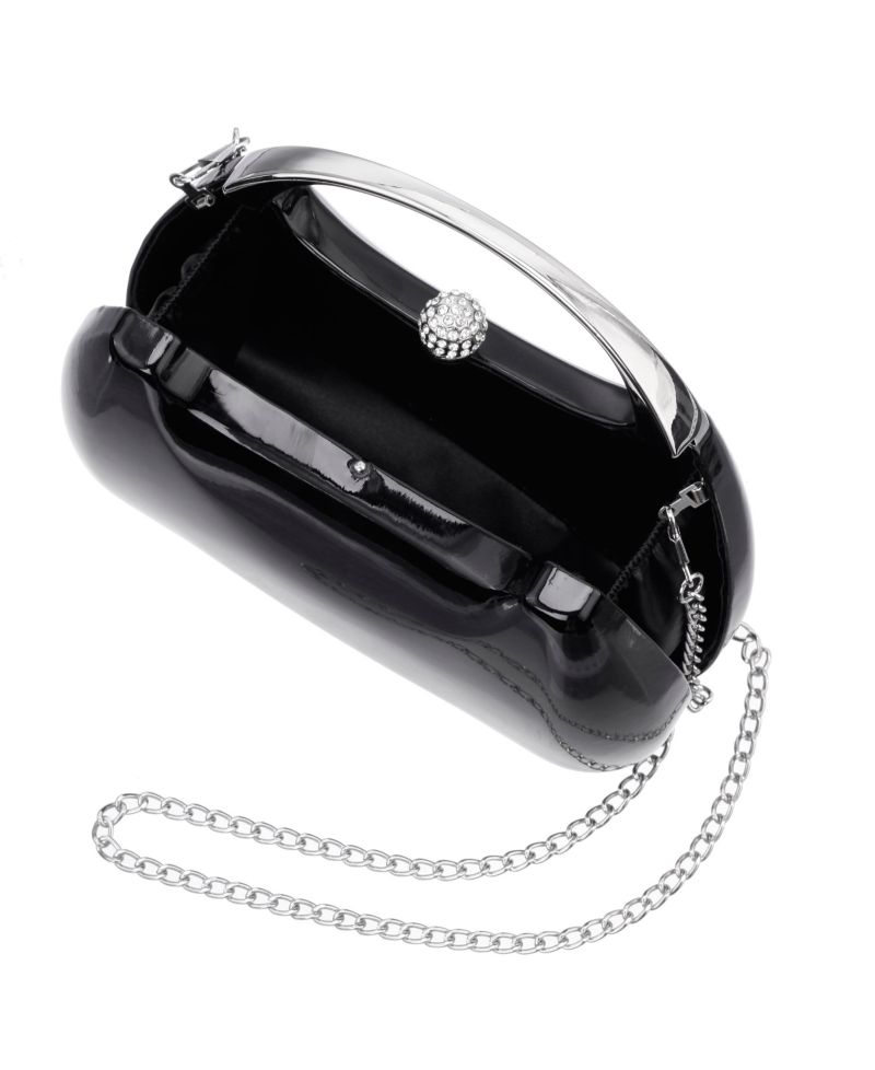 Women's Metallic Minaudiere bag with Metal Handle