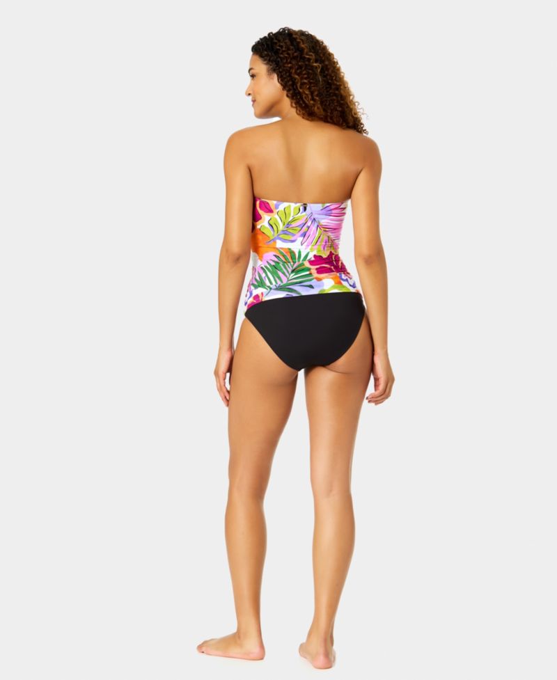 Twist-Front Ruched Tankini Top and High Waistband Bottoms