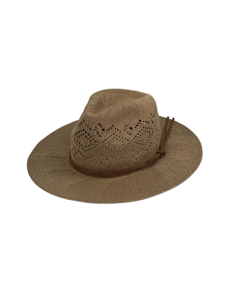 Women's Packable Panama Hat with Suede Trim