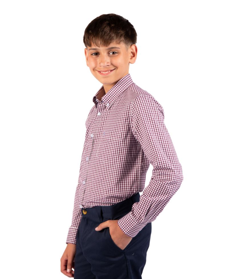 Big Boys Signature Gingham Long Sleeve Shirt
