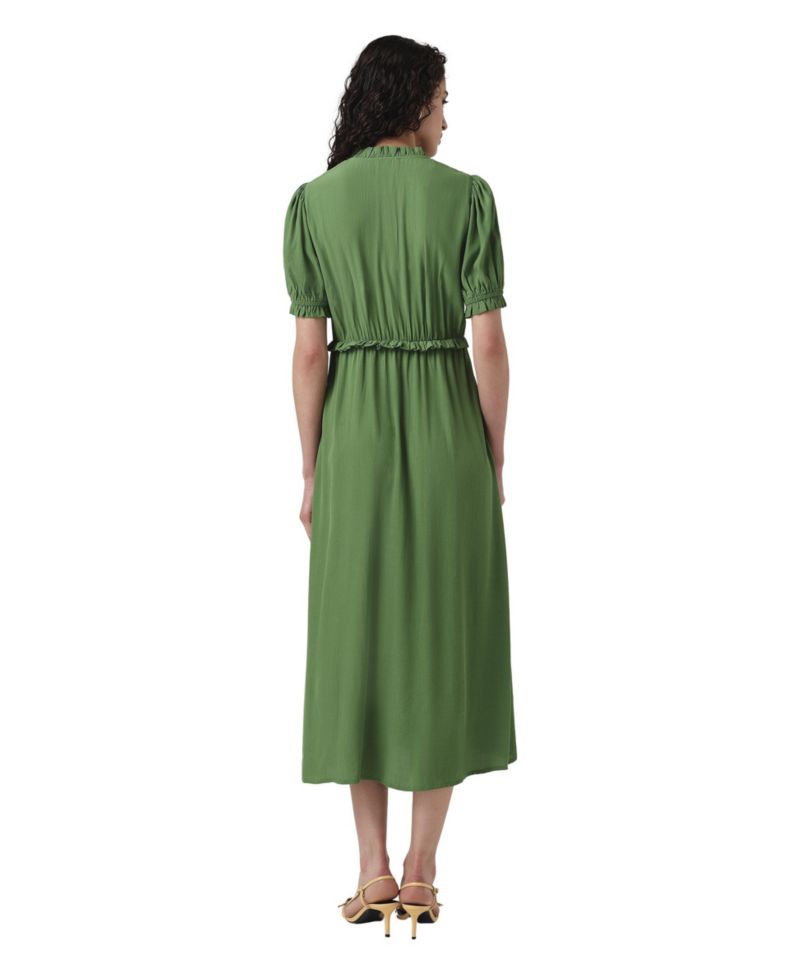 Women's Jolene Empire Waist Puff Sleeve V-Neck Midi Dress