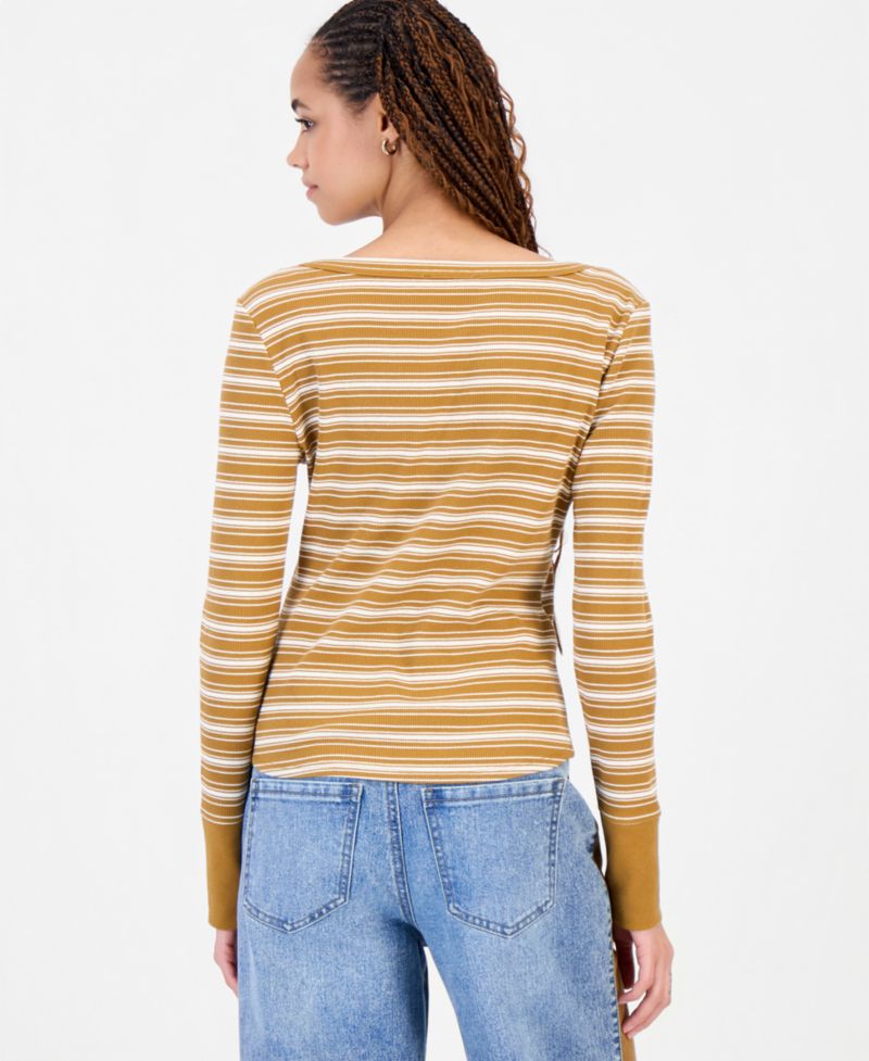 Women's Long-Sleeve Ribbed-Knit Top
