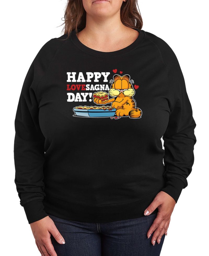Women's Garfield Happy Lovesagna Day French Terry Long-Sleeve T-Shirt
