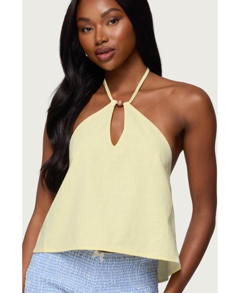 Women's Oliviana Linen Look Halter Top