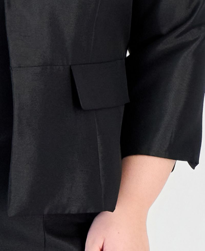 Plus Size Open-Front Jacket & Sleeveless Sheath Dress
