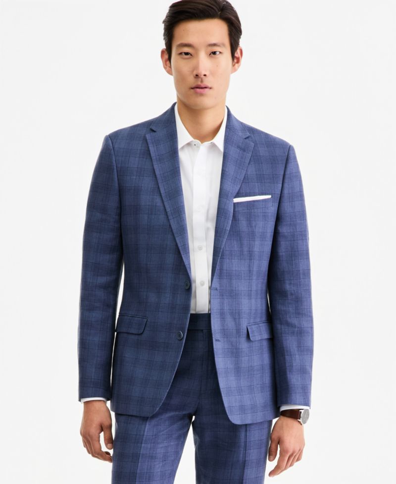 Men's Slim-Fit Linen-Blend Suit Separates