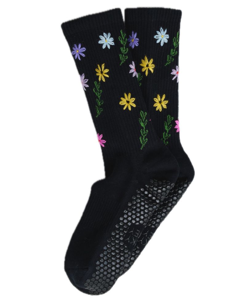 Lucky Honey Women's Wildflower Grip Crew Socks