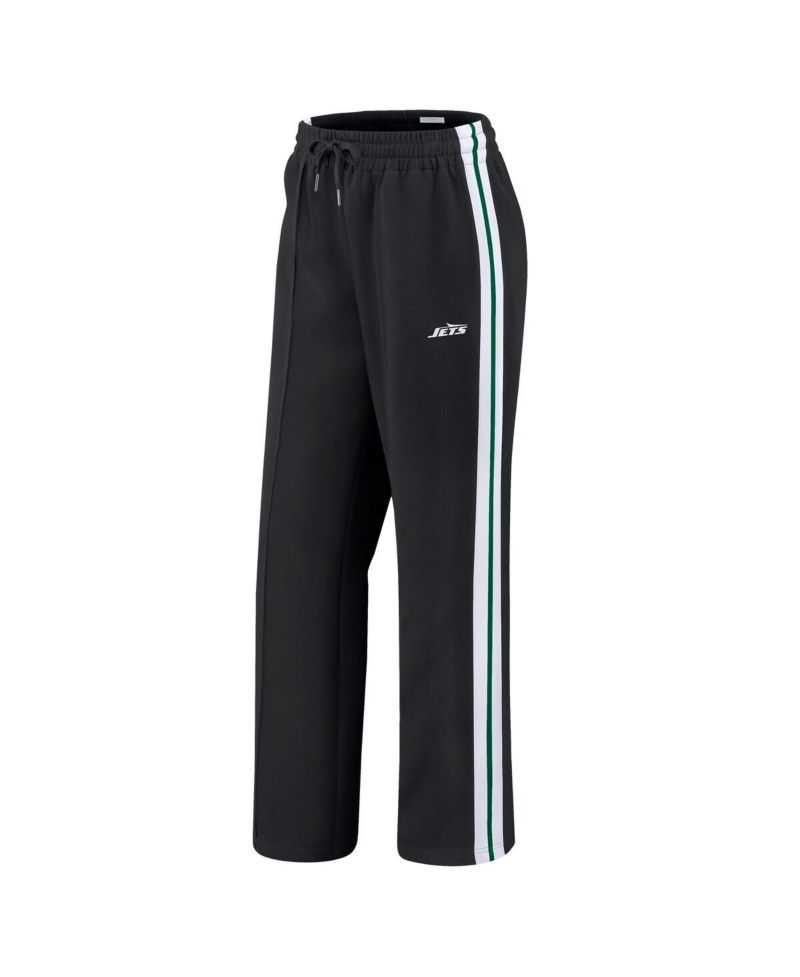 Women's Black New York Jets Color Block Straight Leg Pants