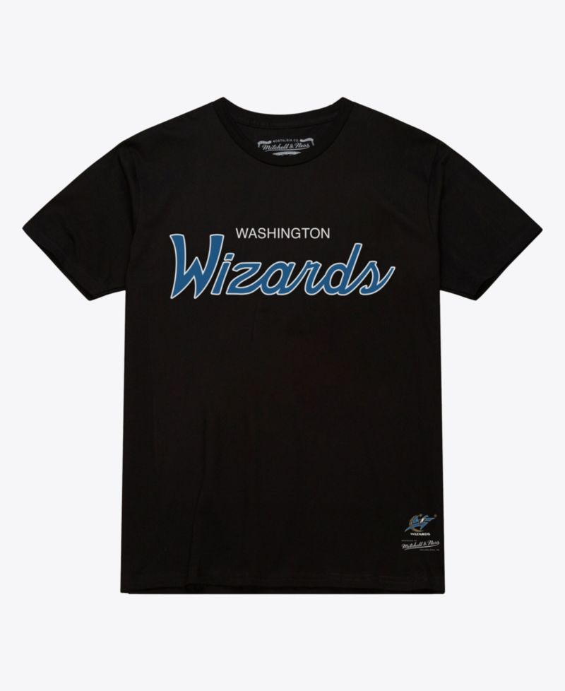 Men's Black Washington Wizards Vintage Wordmark T-Shirt