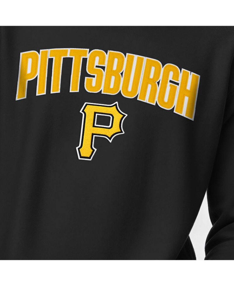 Men's Black Pittsburgh Pirates Reverse Weave Chenille Sweatshirt
