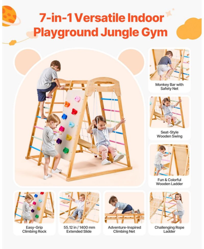7-in-1 Wooden Indoor Playground