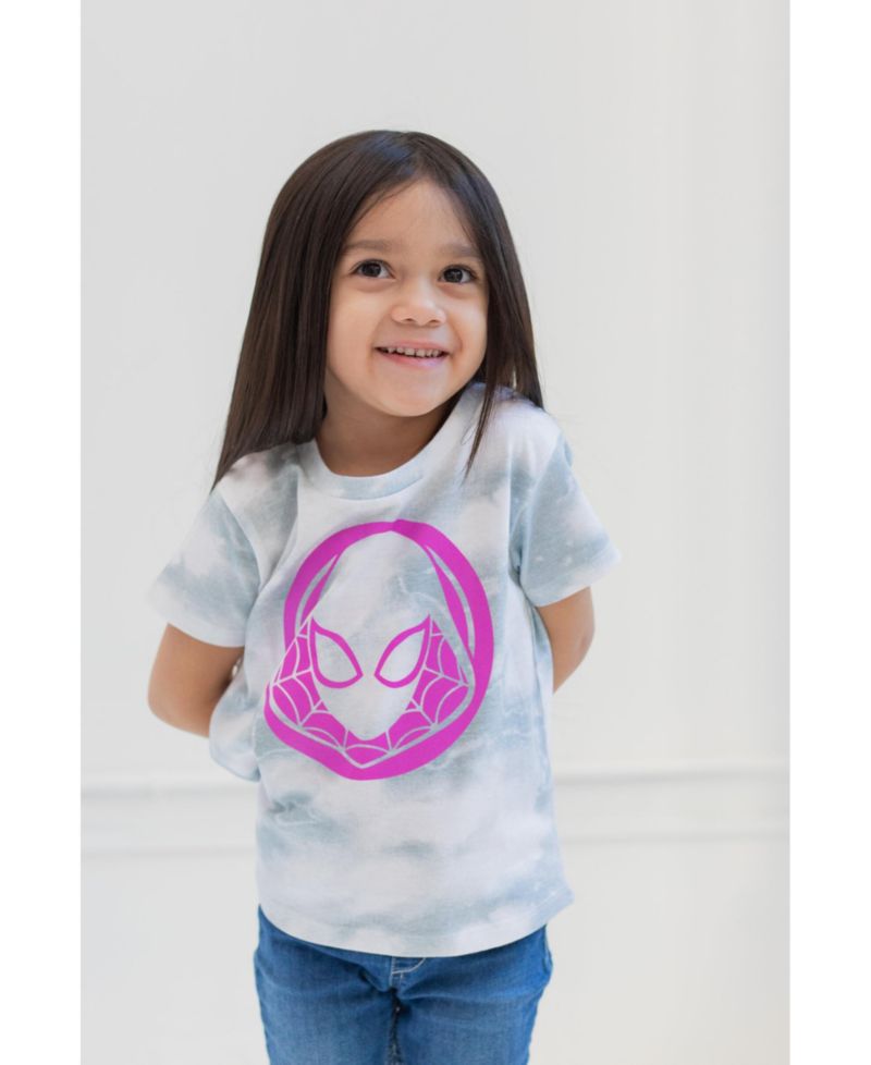 Little Girls Spider-Man Marvel Spider-Gwen Ghost Spider 3 Pack T-Shirts (5-12)