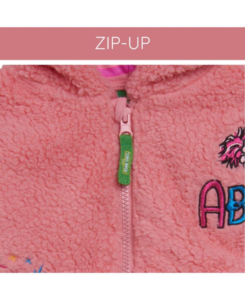 Baby Girls Fleece Zip Up Hoodie to (12 Months - 7-8
