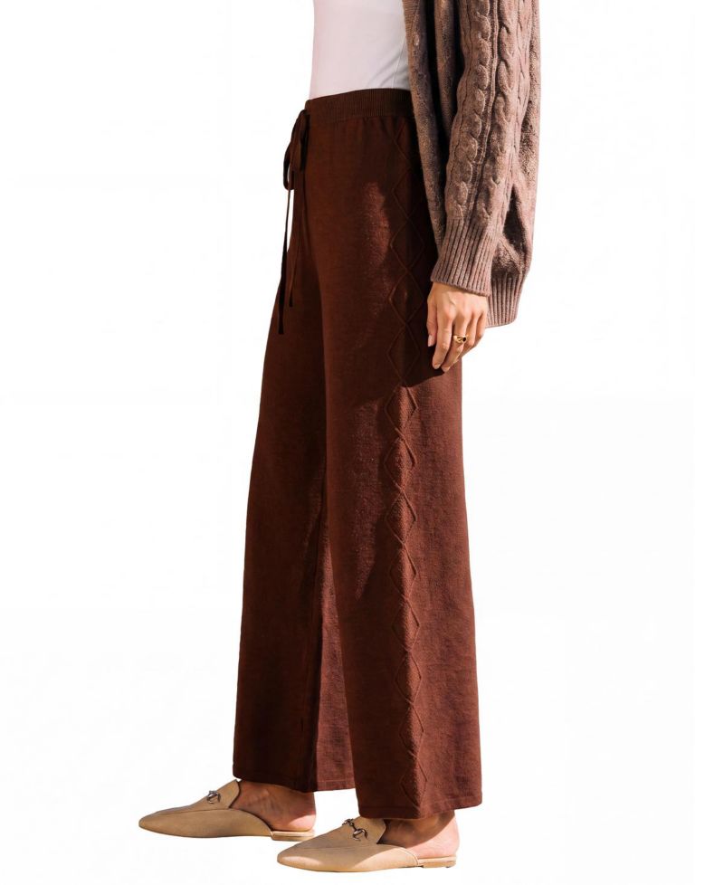 Women's Take a Breather High-Rise Wide-Leg Cable-Knit Pants