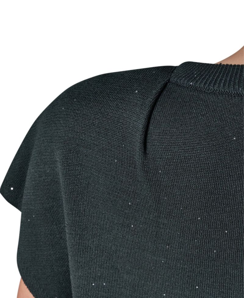 Women's Crewneck Cap-Sleeve Sweater