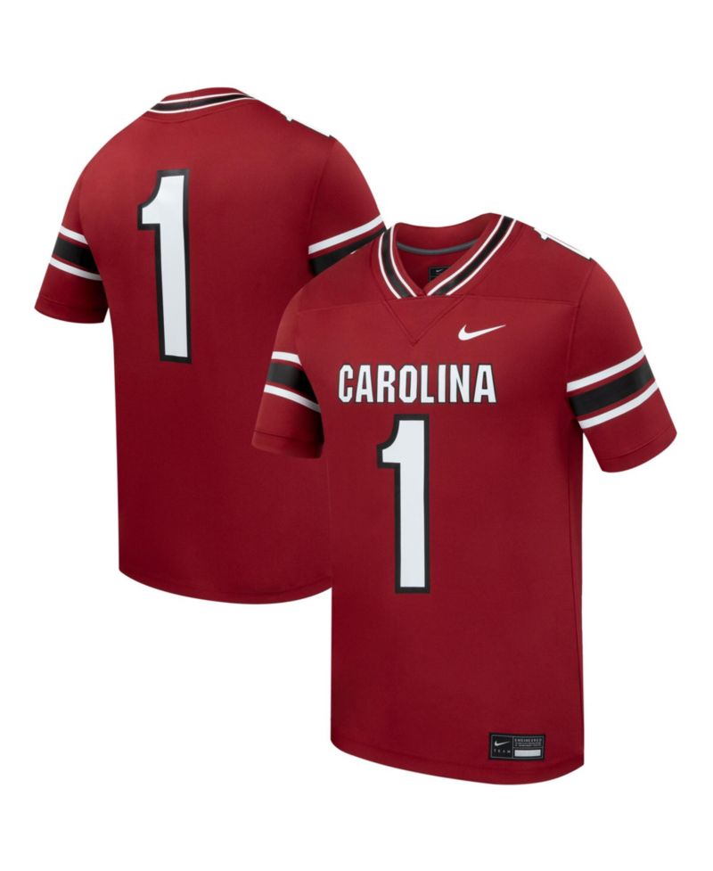 Men's #1 Garnet South Carolina Gamecocks Home Replica Football Jersey