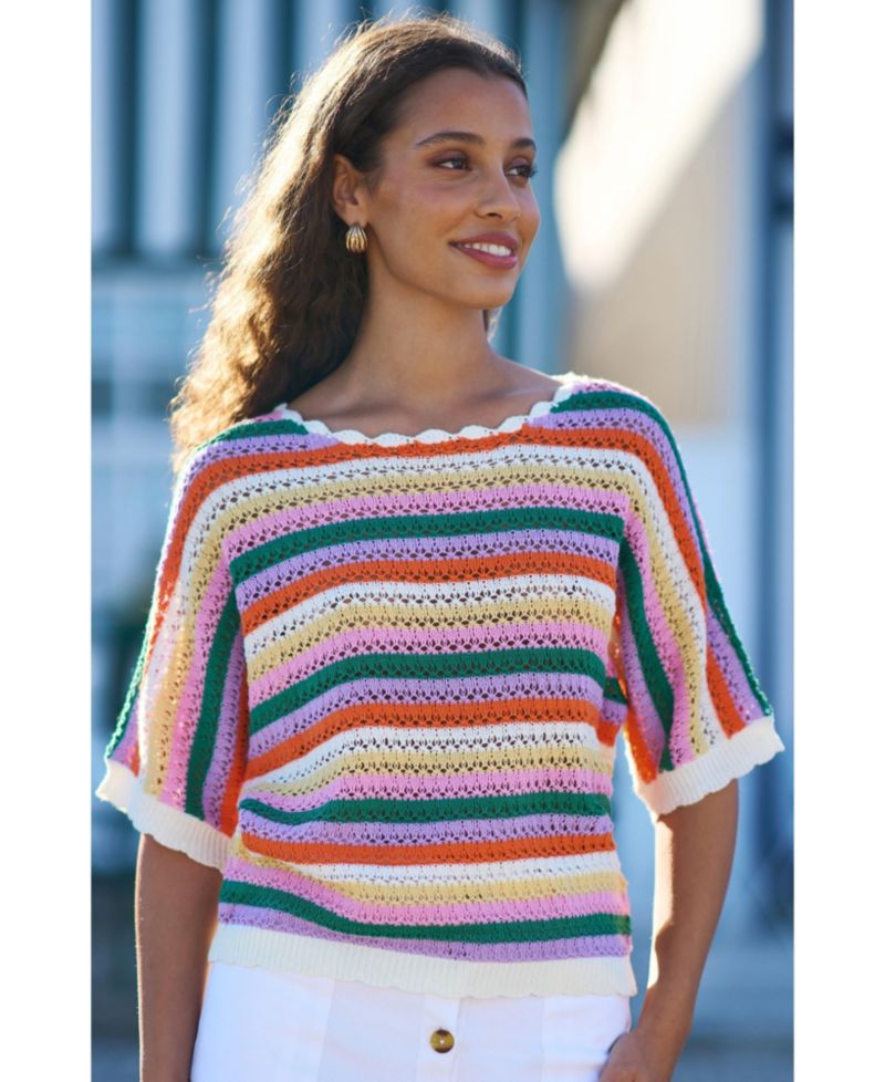 Women's Batwing Crochet Top