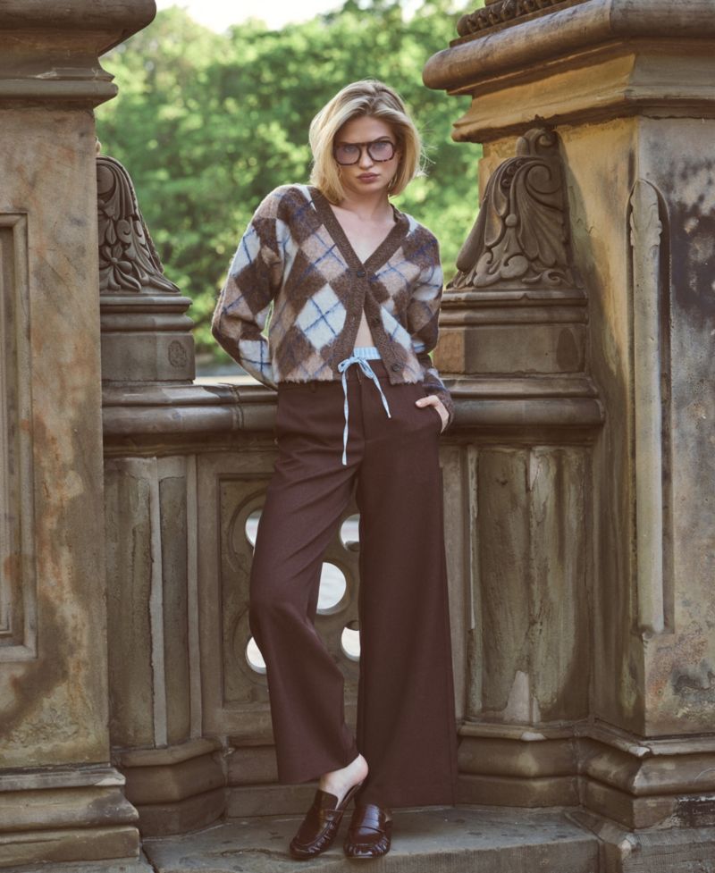 Women's Double-Waistband Wide-Leg Pants