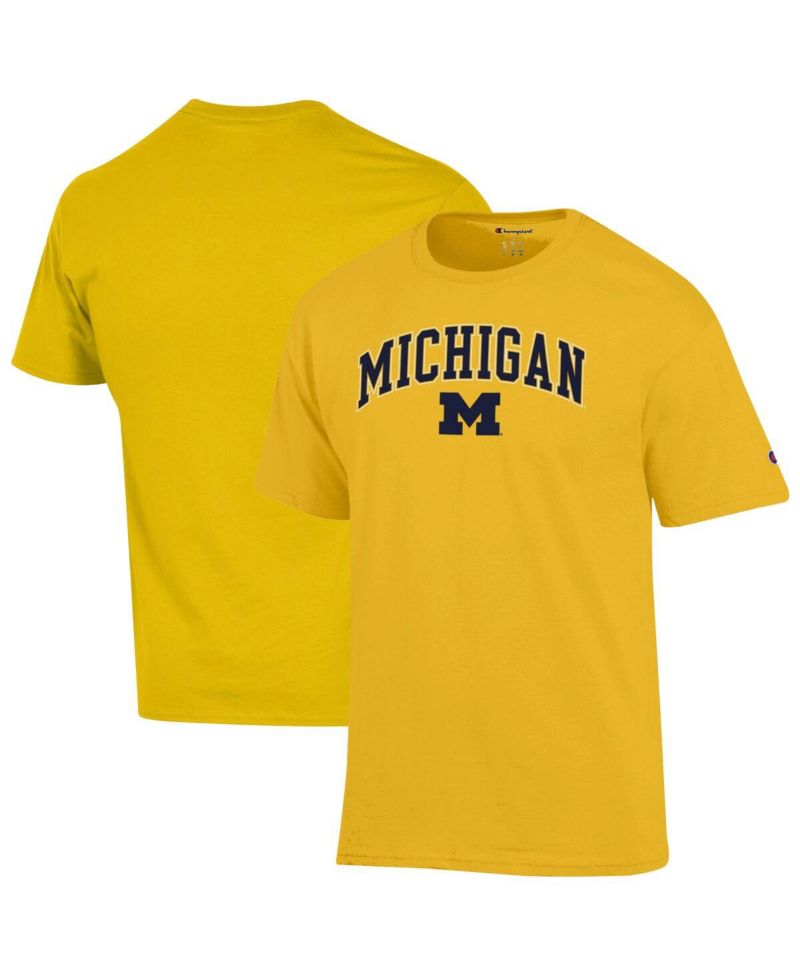 Men's Maize Michigan Wolverines Arch Over Logo T-Shirt