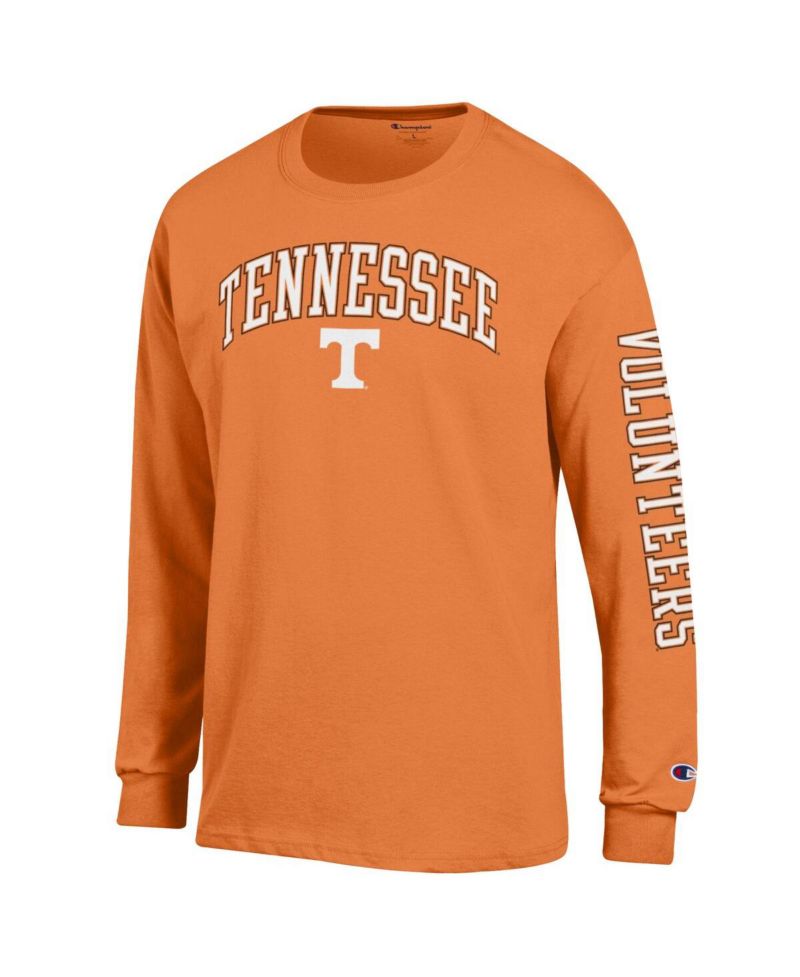 Men's Tennessee Orange Tennessee Volunteers Arch Over Logo 2-Hit Long Sleeve T-Shirt