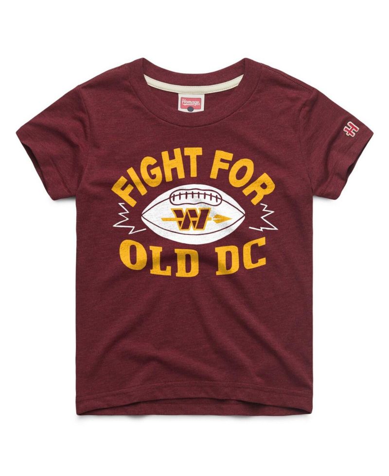 Big Boys and Girls Burgundy Washington Commanders Fight For Old DC Logo Tri-Blend T-Shirt