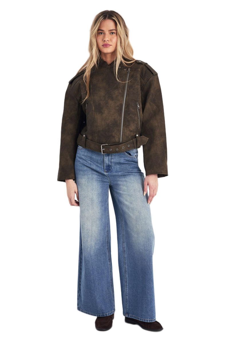 Women's Cropped Biker Jacket