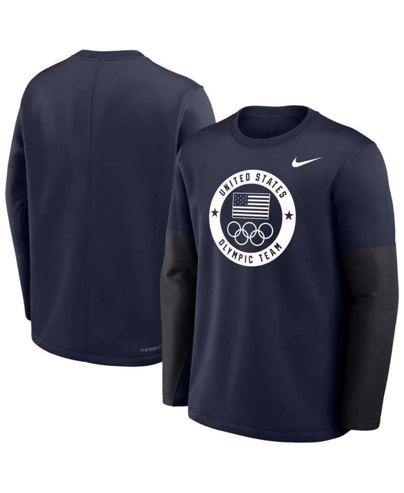 Men's Navy Coaches Therma-FIT Long Sleeve Hoodie