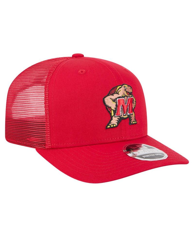 Men's Red Maryland Terrapins Primary 9SEVENTY Trucker Stretch-Snap Hat
