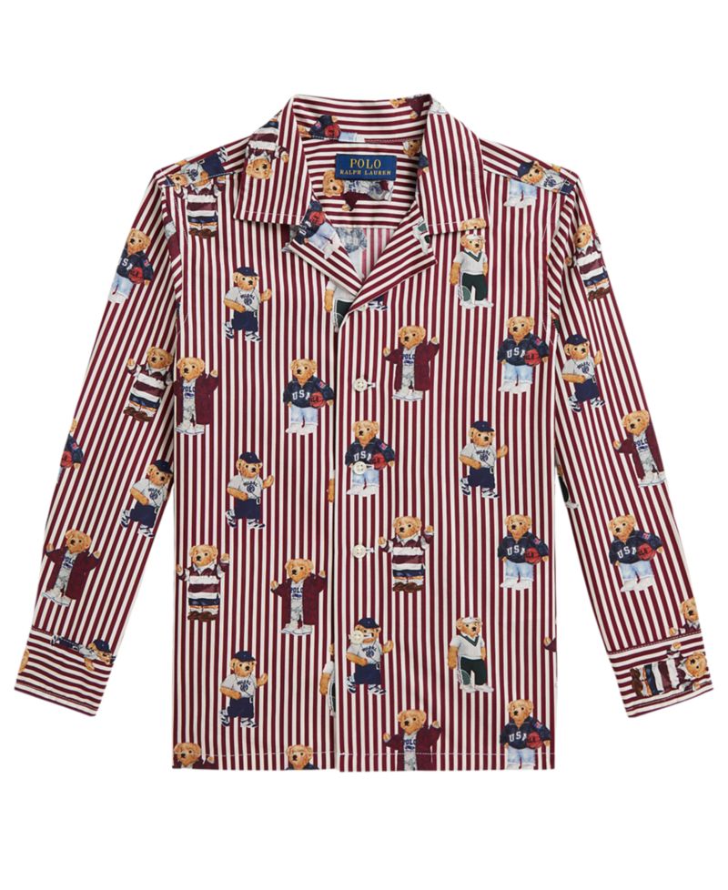 Boys' 2T-7 Polo Bear Striped Shirt