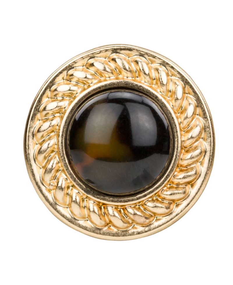 Pave Tortoise Resin Collection Button Clip Earrings