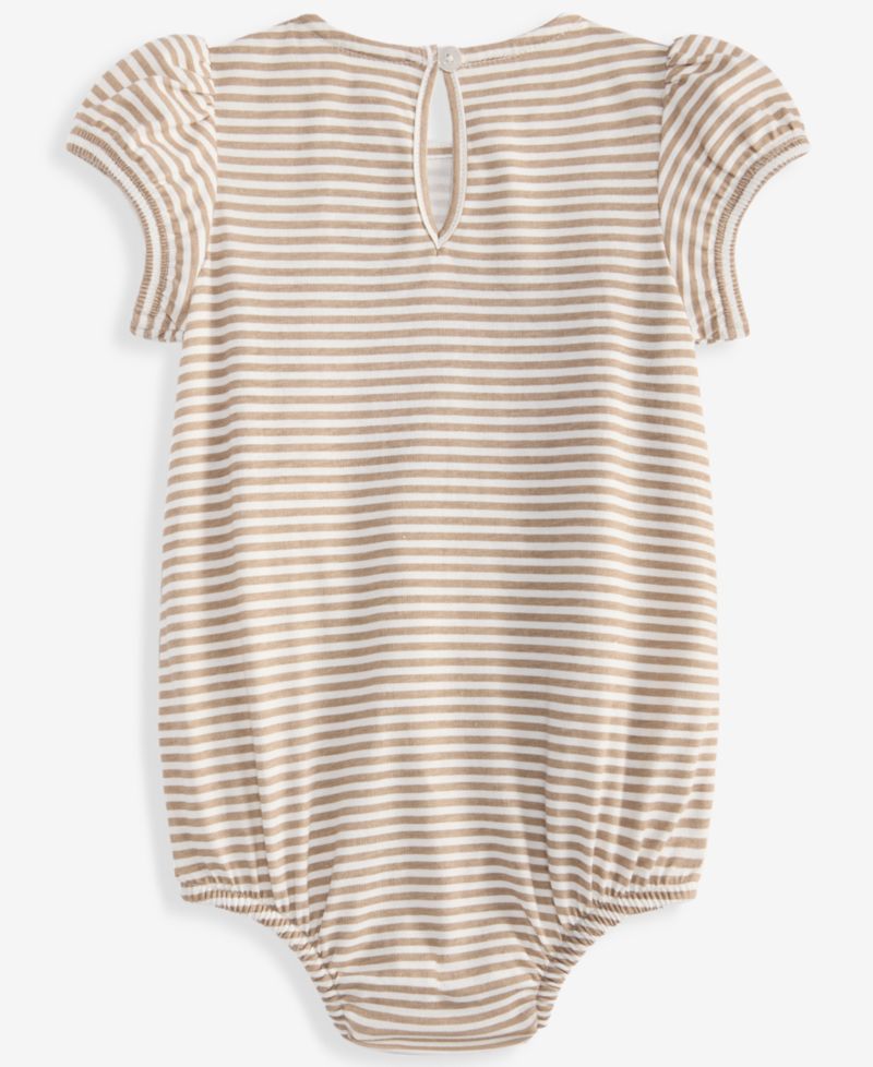 Baby Girls' 0M-24M Striped Bear Skirted Sunsuit