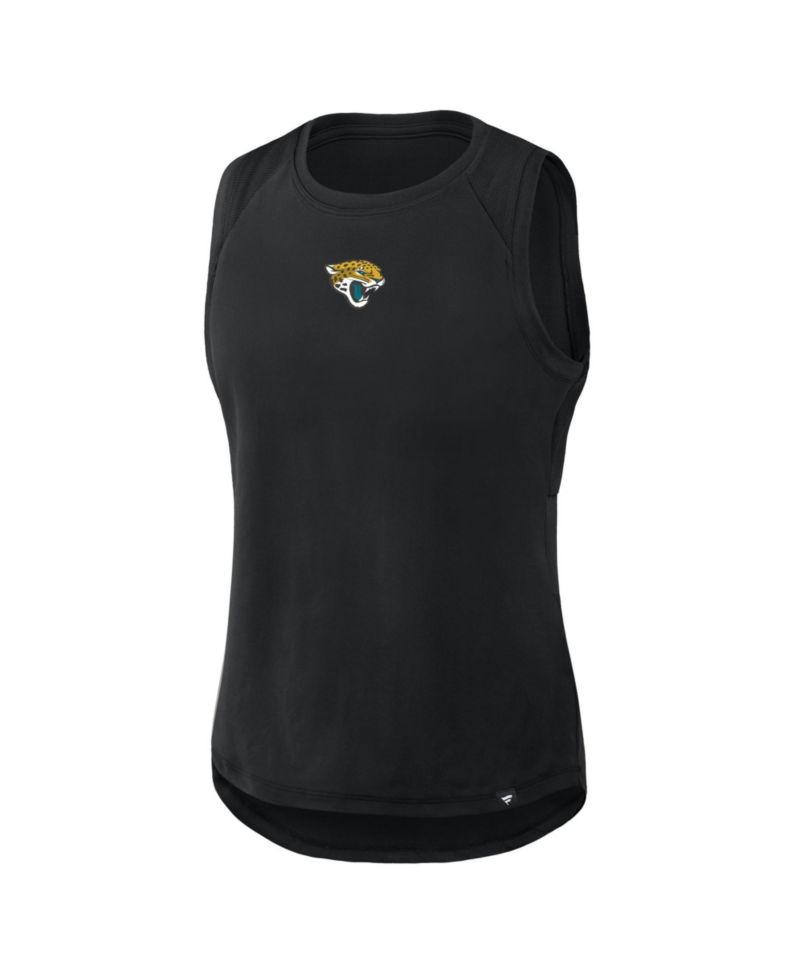 Women's Black Jacksonville Jaguars Draped Mesh Back Performance&iquest; Tank Top