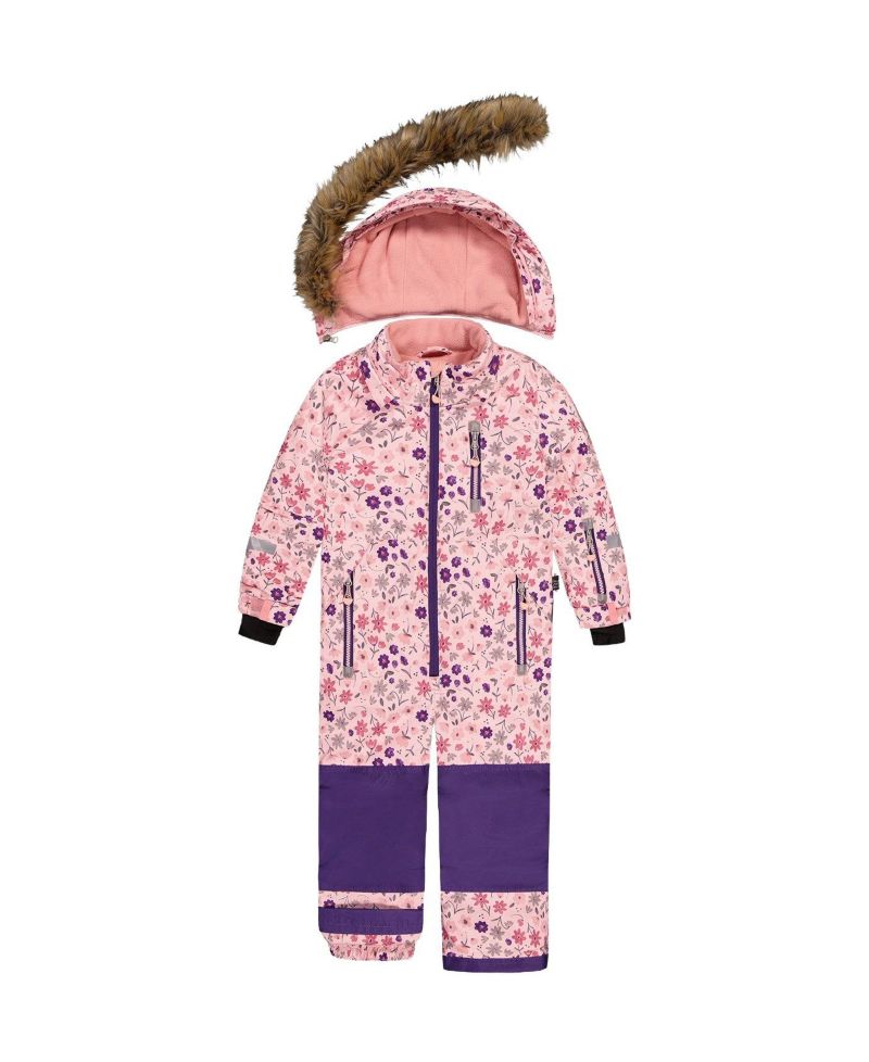 Little and Big Girl (6-14) One Piece Play Snowsuit Mini Flower Print