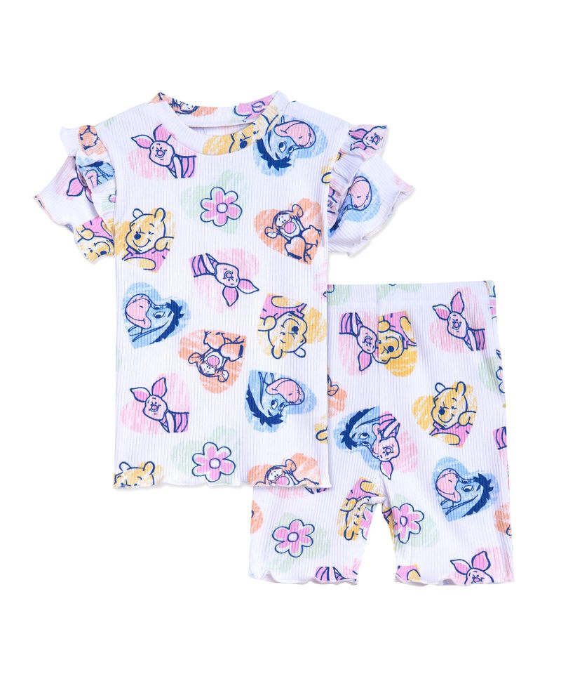 Baby Girls Minnie Mouse Lilo & Stitch Peplum T-Shirt and Bike Shorts Outfit Set Newborn to