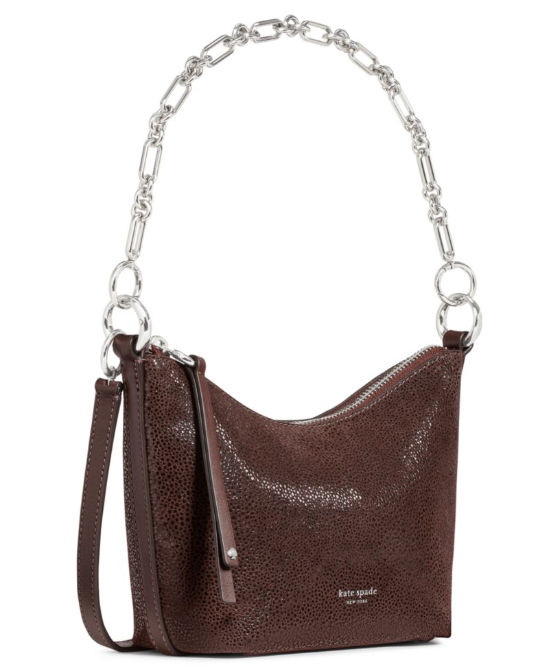 Halo Dot Chain Mini Suede Shoulder Bag