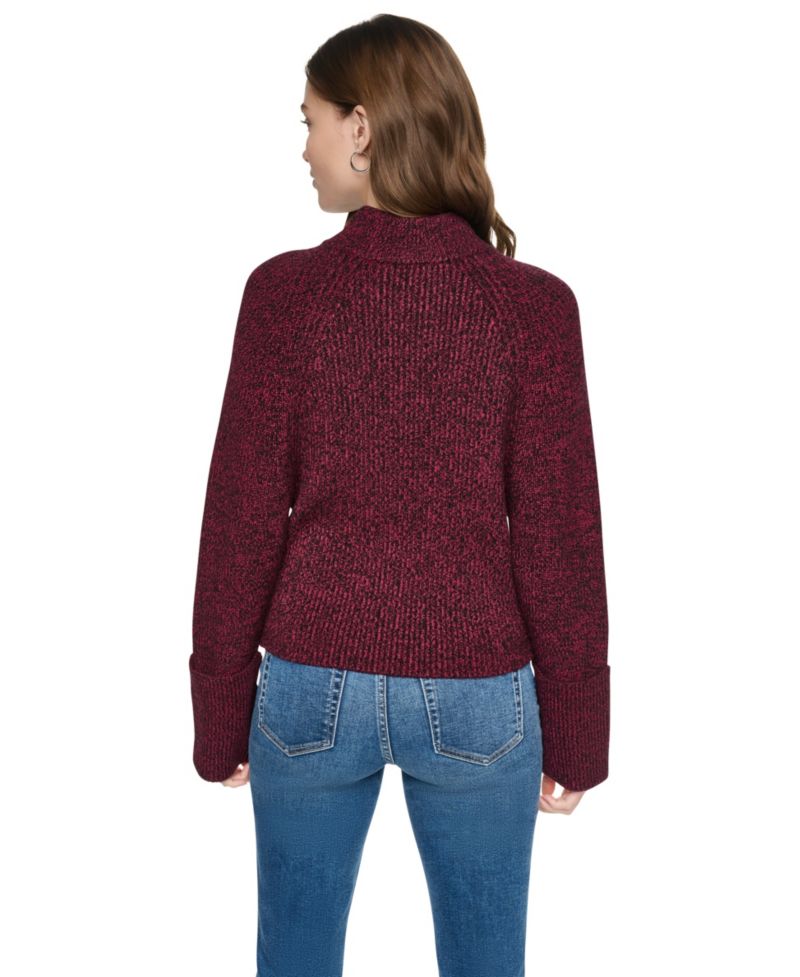 Women's Long-Sleeve Mock-Neck Raglan Sweater