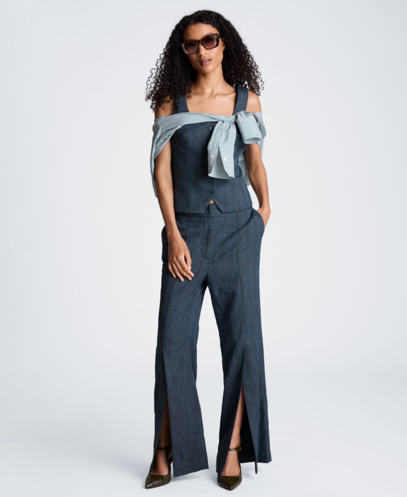 Women's High-Rise Slit Flare Pants