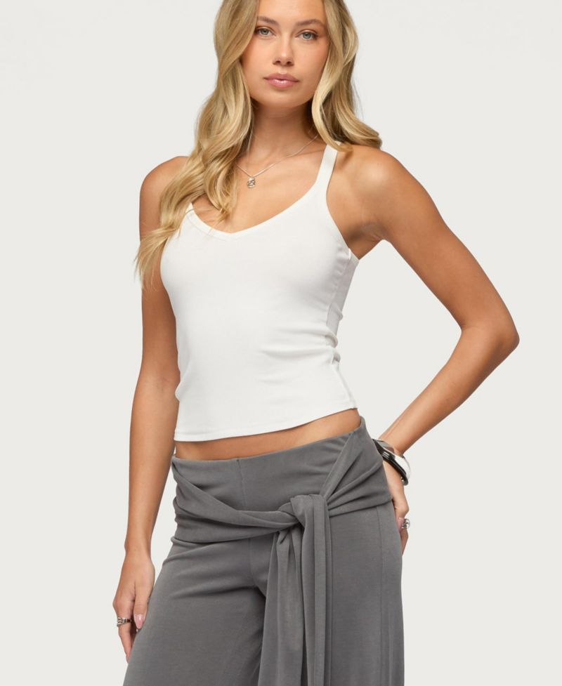 Women's Juliena Ribbed V Neck Tank Top