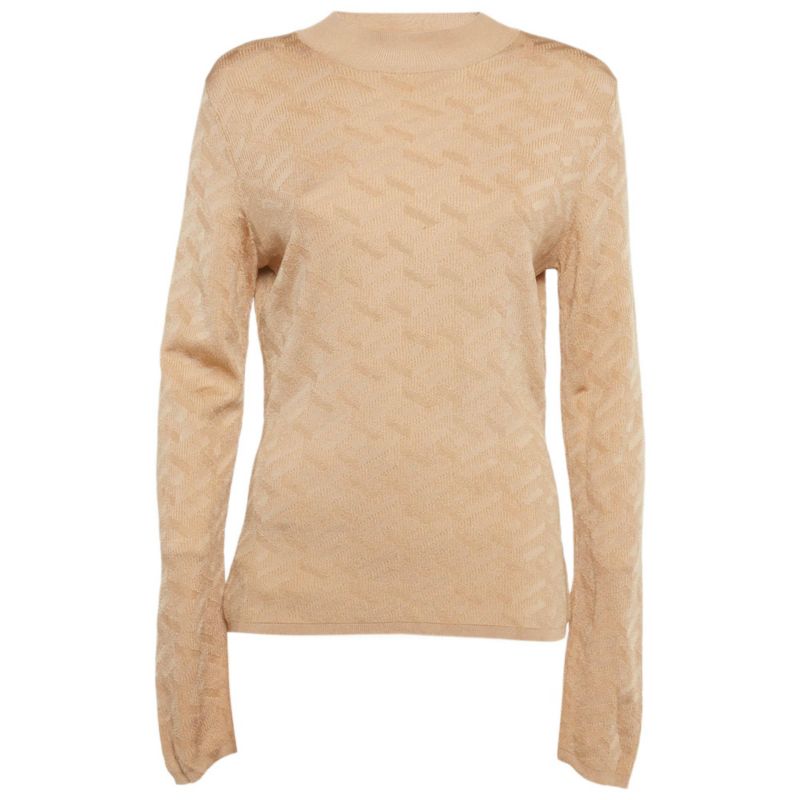 Women's Dark Beige Rib Knit Sweater