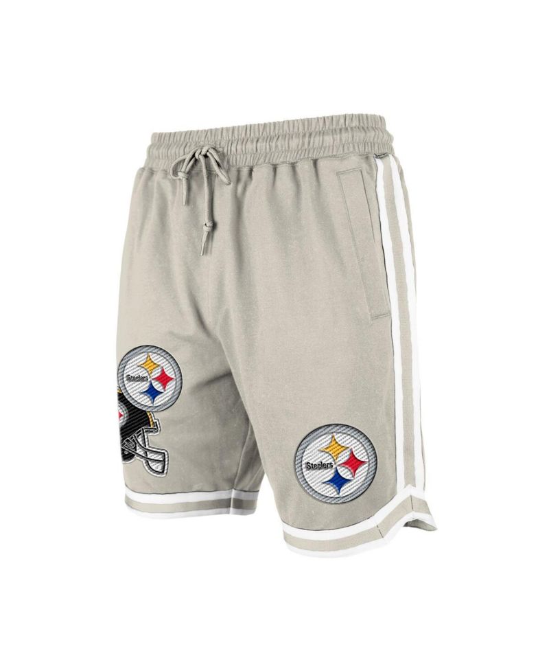 Men's Light Beige Pittsburgh Steelers Stone Multi Patch Shorts