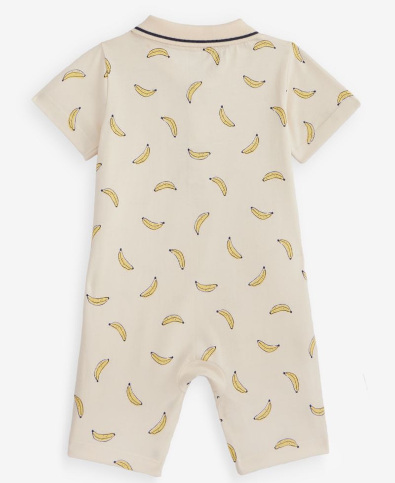 Baby Boys' 0M-24M Cotton Banana-Print Polo Sunsuit